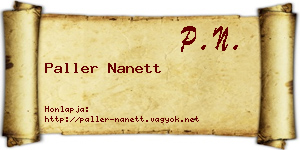 Paller Nanett névjegykártya